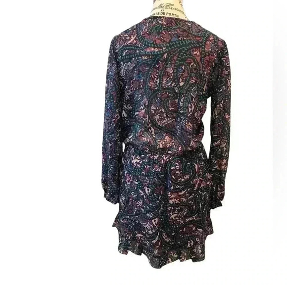 Jessica Simpson NEW Medium Black Romantic Floral Peasant Dress Sheer Lined - Picture 2 of 9